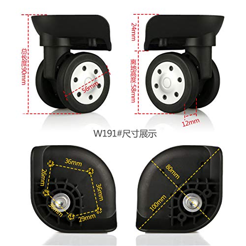 Suitcase Wheels,Luggage Wheel, DIY Plastic Wheel Replacement Luggage Travel Suitcase Wheels Suitcase Wheel Repair Replace Luggage Wheels, Black2