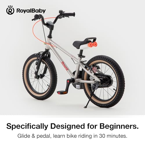 Image of RoyalBaby EZ-Pro Kids Bike, Lightweight Aluminum 2-in-1 Balance to Pedal Bike with One-Key Switch, 14 16 18 20 Inch for Age 3-10 Years