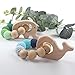 Teethers Baby Organic Toys Wooden Teething Bracelet Elephant Whale Shaped Chewable Montessori Toy Shower Gift