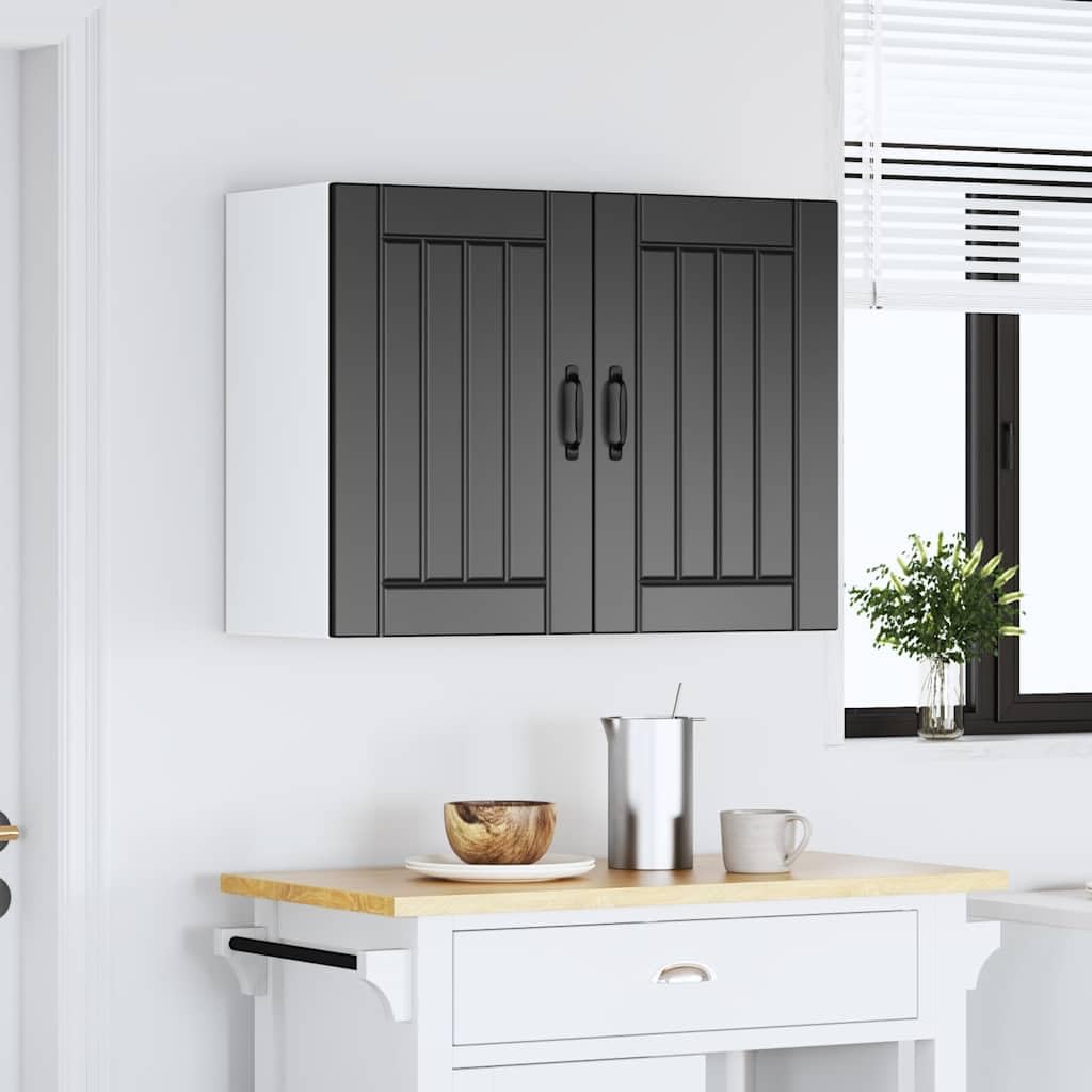 Item-Kitchen Wall Cabinet Lucca Black Engineered Legno,Armadi e stoccaggio,Armadi da cucina