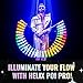 UltraPoi HelixPoi Pro Set – Rechargeable LED Poi w/ 50+ Color Modes – Spinning Light Flow Toys w/Non-LED Knob Handles, Soft Cases & Adjustable Leashes – Visual Poi for Rave, Parties & Performance