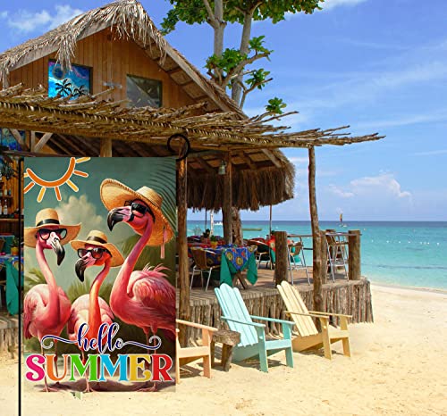 Summer Flamingo Garden Flag 12X18 Vertical Double Sided Beach Funny Holiday Outside Decorations Burlap Yard Flag Bw325 #TOP1