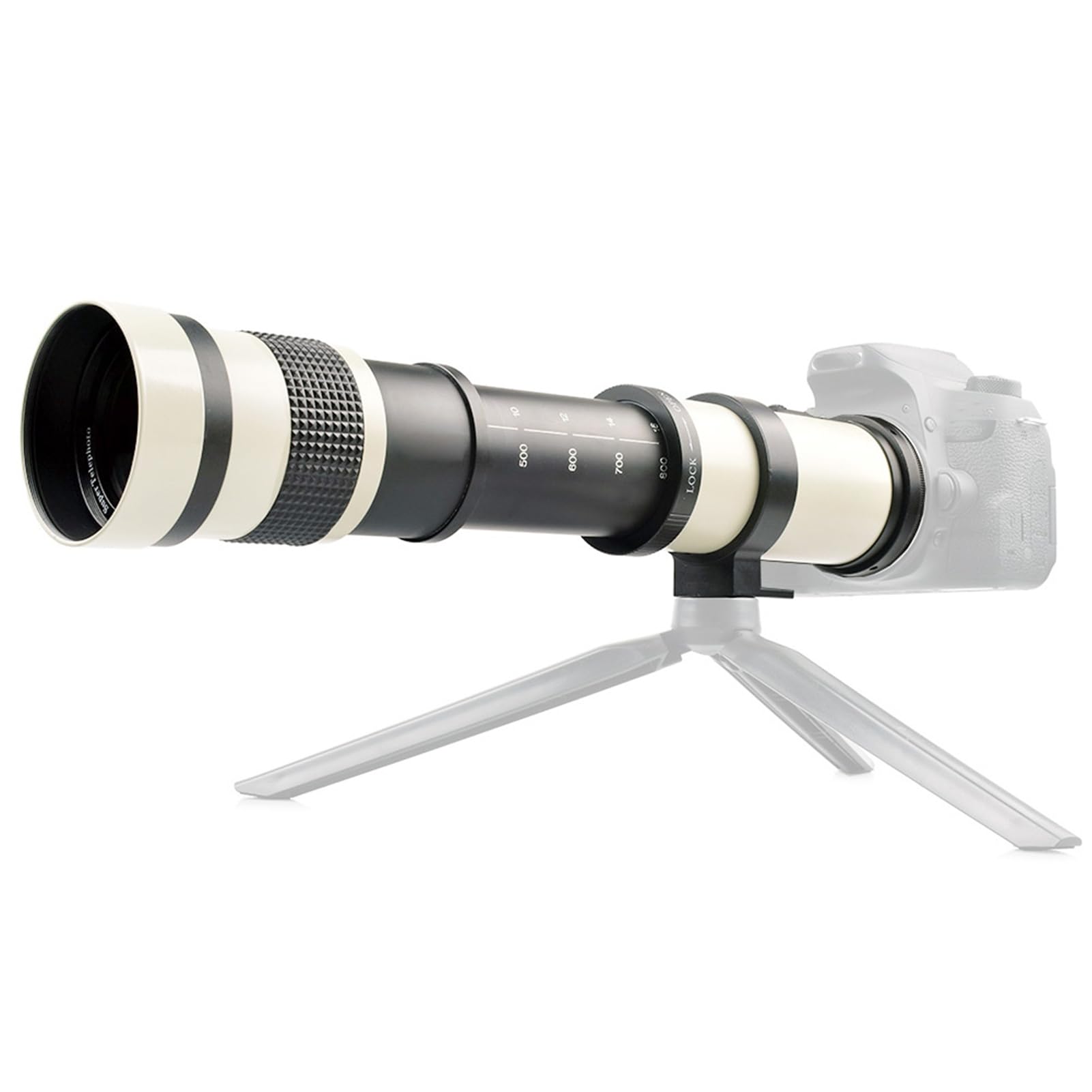 Pssopp Lente de Enfoque Manual, Amplio Rango, 420-800 Mm, Blanco, Exquisito, Portátil, Profesional para Conciertos