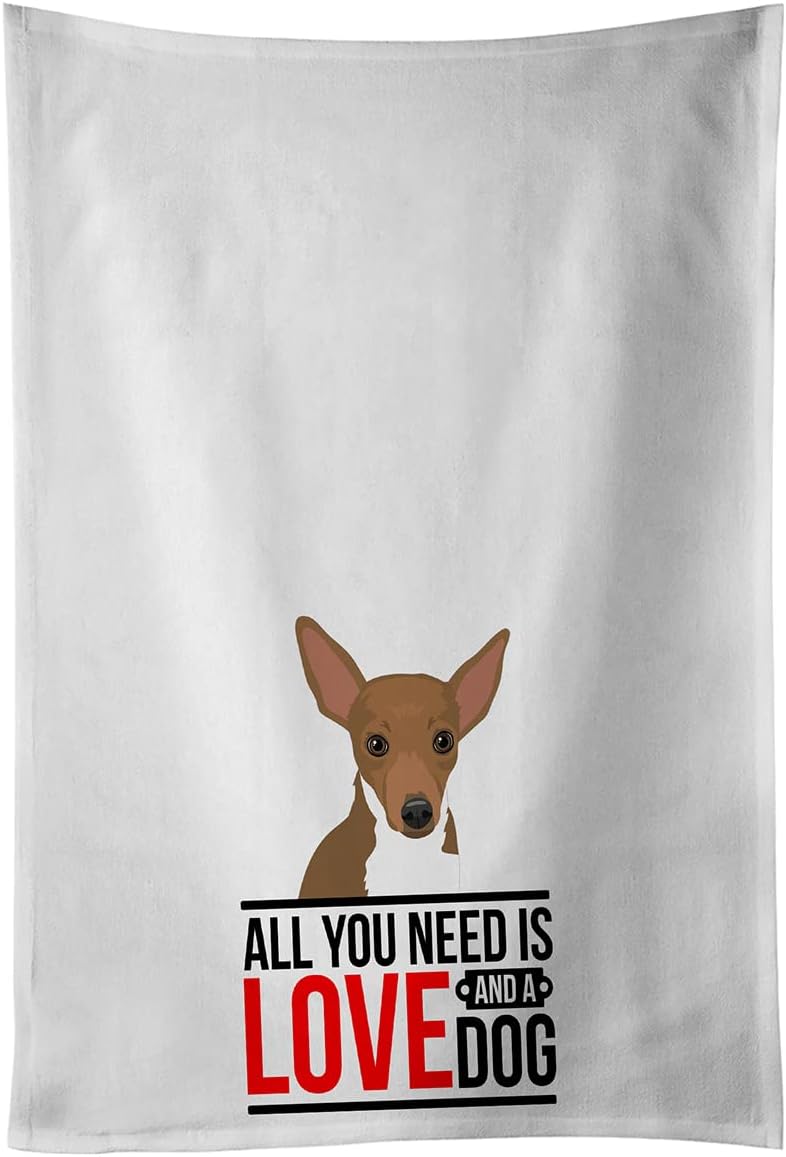 Caroline's Treasures WDK3619WTKT Doberman Pinscher Black and Rust Natural Ears #1 White Kitchen Towel Set of 2 Dish Towels Decorative Bathroom Hand Towel for Hand, Face, Hair, Yoga, Tea, Dishcloth, 1