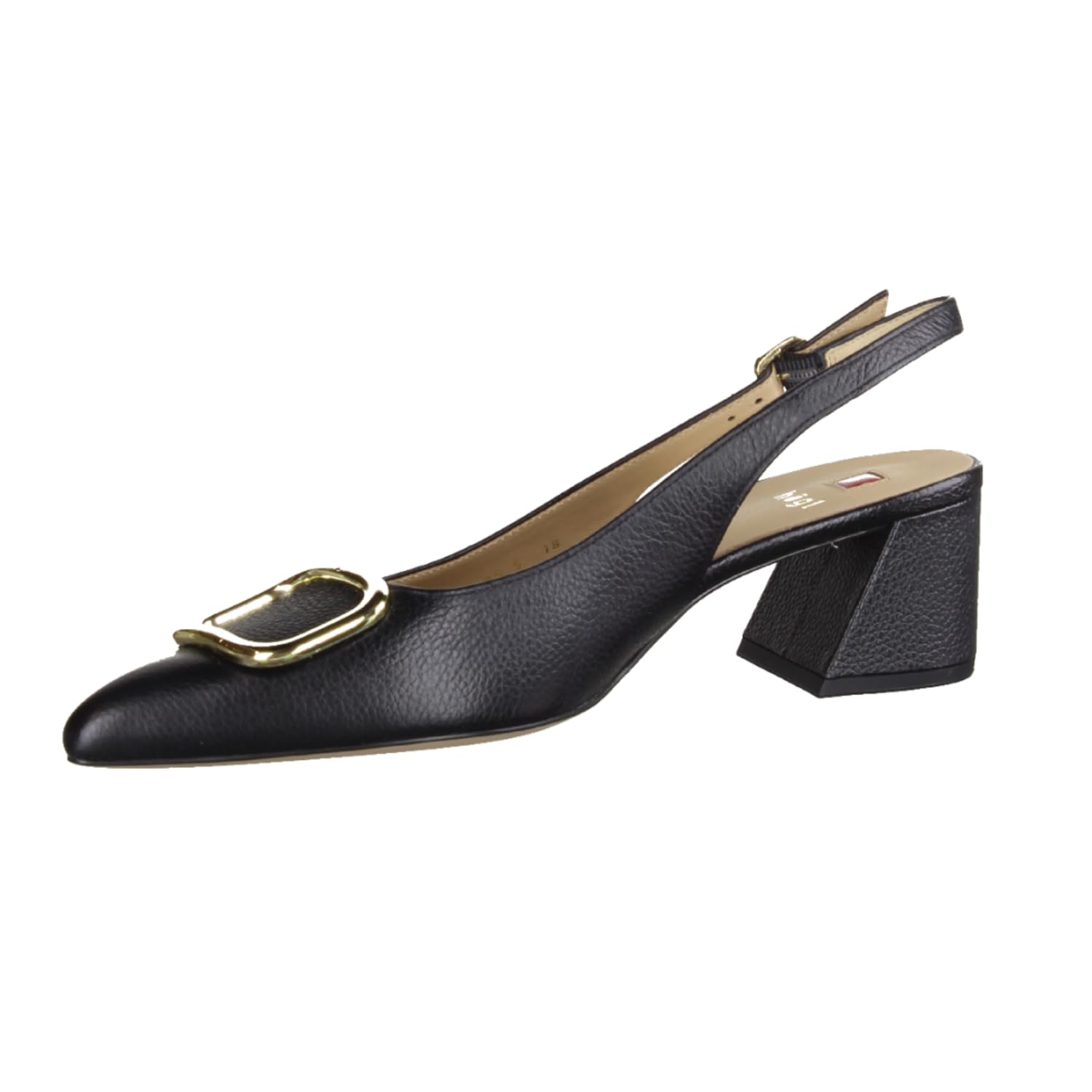HÖGL 1-104623 czarne - Sling - buty damskie Top Trends, czarne, skóra (skóra cielęca graincalf), wysokość obcasa: 40 mm