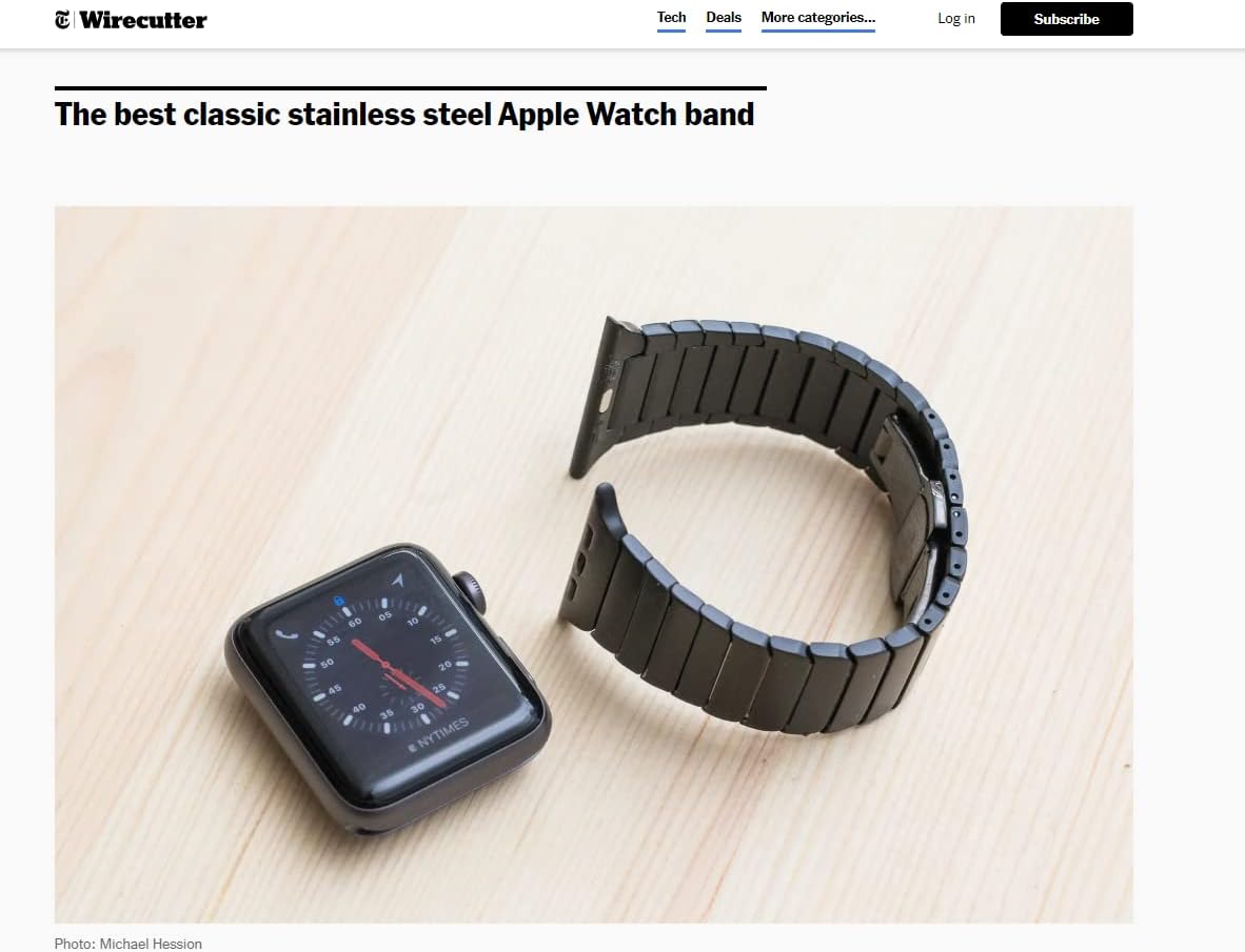 [RECOMMENDED by NYT Wirecutter] Stainless Steel Band Compatible for Apple Watch Band Ultra 3/2/1 49mm Series 11/10 46mm/42mm Series 9/8/7 45mm/41mm Series SE/6/5/4 44mm/40mm Series 3/2/1 42mm/38mm