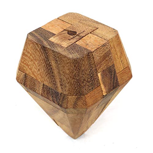 SiamMandalay Brilliant Diamond: Handmade & Organic 3D Brain Teaser Wooden Puzzle for Adults from with SM Gift Box(Pictured)…