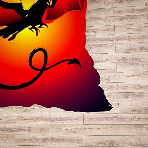 Parure de lit motif dragon malicieux rouge microfibre polyester King 3 pièces
