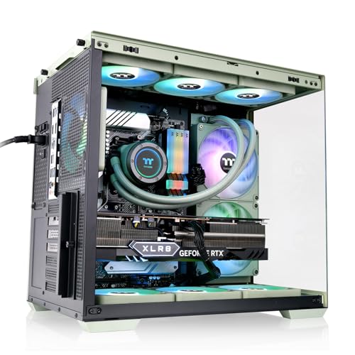 Image of Thermaltake View 380 TG ARGB Matcha Green ATX Case; 4x120mm ARGB Fans Included; Supports Hidden-Connector Motherboard; Front & Side Dual Tempered Glass Panel; CA-1Z2-00MEWN-AZ; 3 Year Warranty