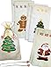 HomeTools.EU - 6 Bolsa de Regalo Bolsa de Yute, árbol de Navidad, Papá Noel, árbol de Navidad, Pan de Jengibre, Bolsa, Cubiertos, Dulces, Mesa Decorativa, 6 Piezas 19 x 10 cm