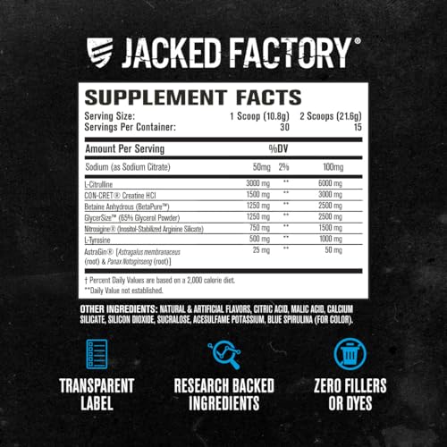 Jacked Factory JF1 Nitric Surge Stim Free Pre Workout Powder thumb #5