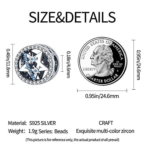 Pandach Good Luck Charm Bead Fits Charms Bracelets For Woman-925 Sterling Silver Dangle Pendant Bead With Cz Stones,Girl Jewelry Beads Gifts For Women Bracelet&Necklace #TOP4