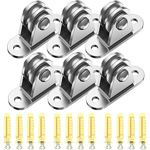 Small Pulley Block Silent Pulley,Single Pulley Block,304 Stainless Steel Pulley Block Super Silent Detachable Duplex Bearing for Cord Material Handling Moving and DIY Kits for Handling Moving (6) Cover