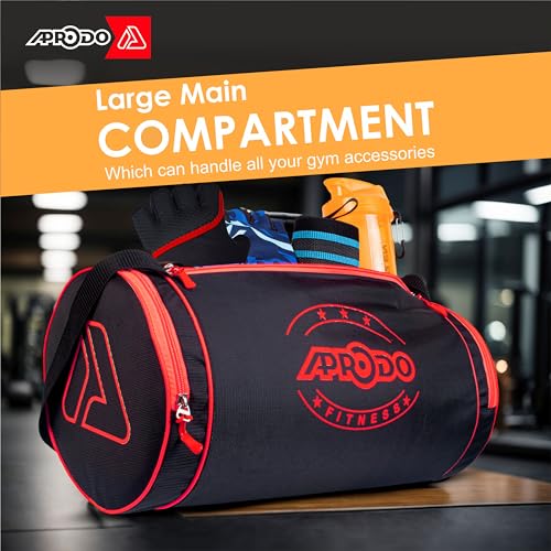 Image of APRODO Polyester PU Coated Sports Duffle /Shoulder /Gym Bag for Men & Women, 23L (18 x 9 x 9) Inch