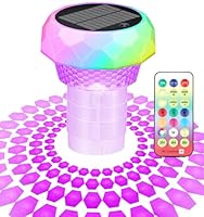 Dosierschwimmer Pool für bis zu 4 Chlortabletten Solarlicht LED 7 Farben Pool Dosierer Chlorspender Pool Schwimmer mit Fernbedienung Einstellbar Faltbar Chlortabletten Dosierer
