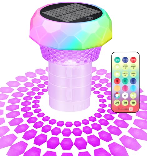 Qoolife Flotador de cloro para piscina con luz solar, flotador de tabletas de cloro para tabletas de 1 y 3 pulgadas, dispensador de cloro flotante con control remoto y ajustable para piscina, spa,