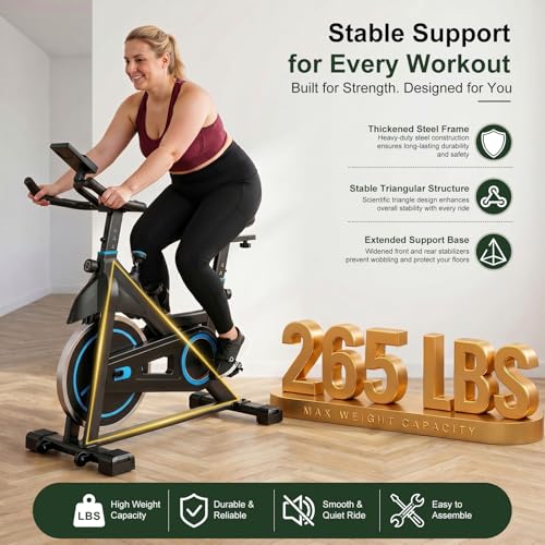 Image of Exercise Bike with App, Stationary Bike for Home, Indoor Workout Bike