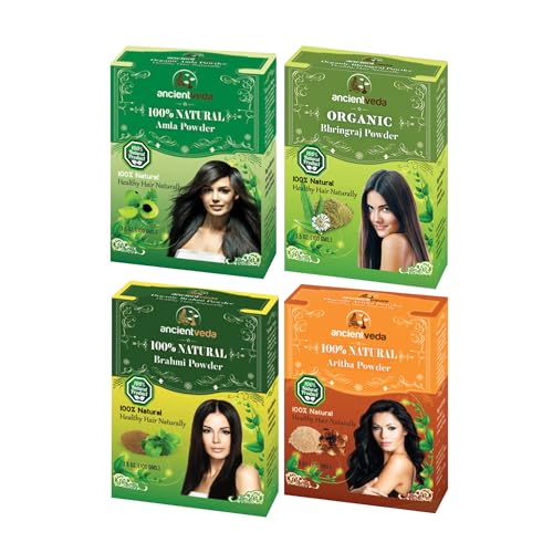 Polvos para cabello Ancientveda 100% natural 4 pack miniatura 1