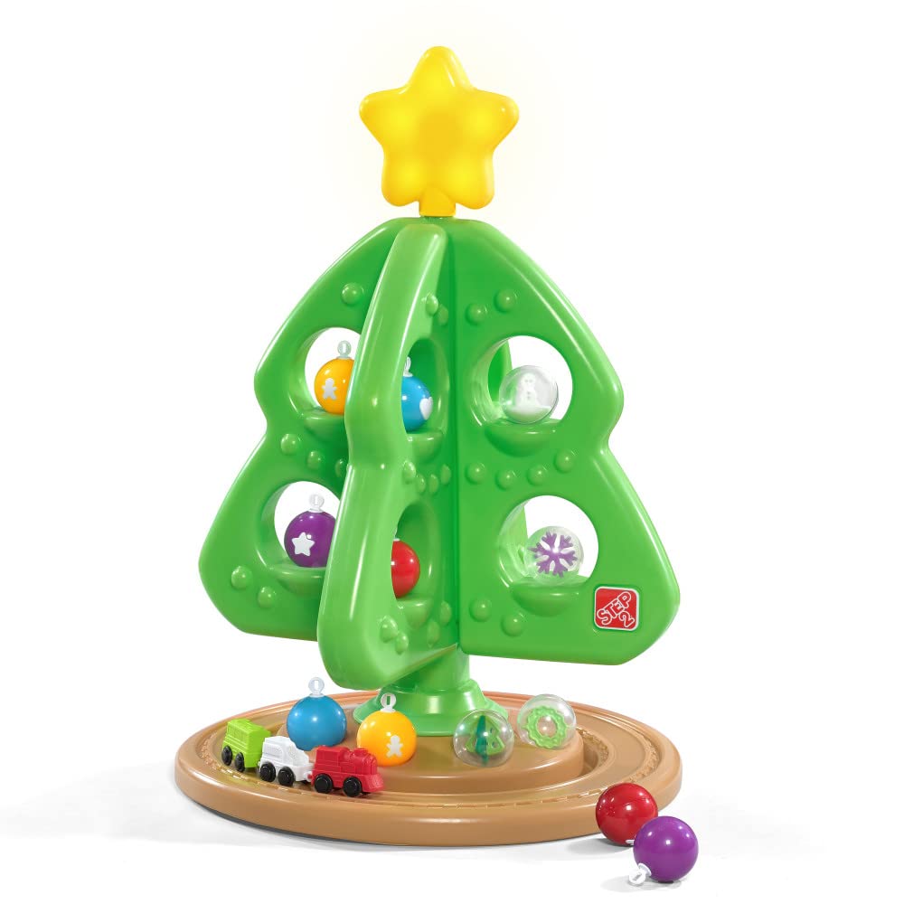 Step2 My First Christmas Tree Bonus Pack Lights & Sounds | Amazon Exclusive Christmas Tree with Lights & Music, Green 402599