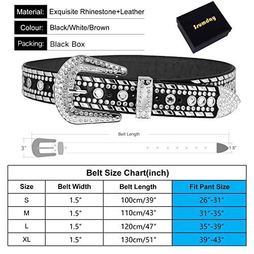 Western Rhinestone Bling Studded Bb Simon Cowboy Cowgirl Black Belts For Women Girl Men Female Ladies Jeans Pants Dresses Dress With Vintage Silver Buckle(Zsbk-M) #TOP5
