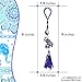 LUCKBOOSTIUM Evil Eye Elephant Keychain with Blue Bead Tassel - Decorative Evil Eye Car Charm and Hanging Accessory - Elephant Bag Charm, Rear View Mirror Accessories, Office & Home Decor (2”x12”)