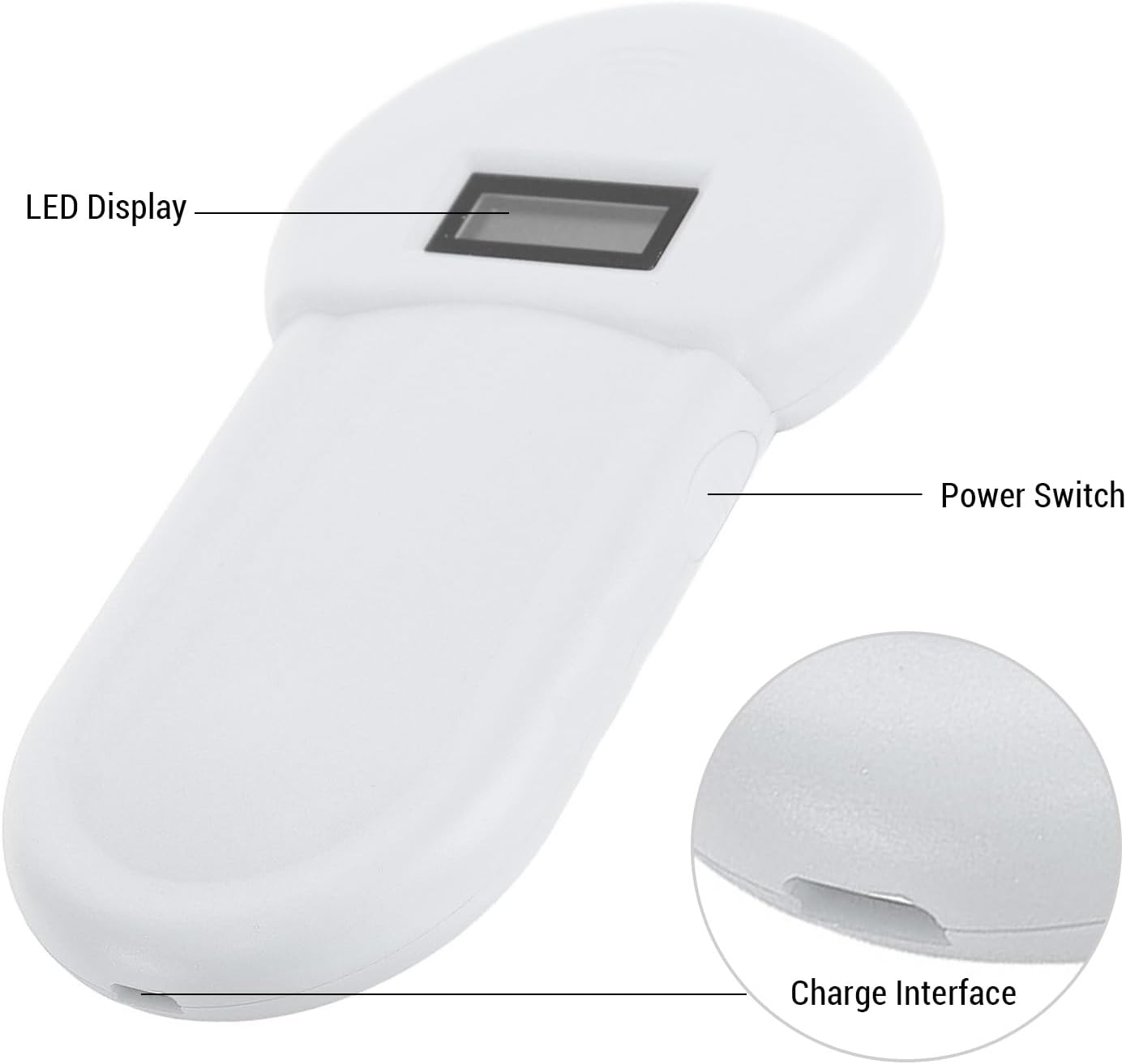 Pet Microchip Reader, Handheld Scanner for ISO11784/85 FDX B Animal Chips, Ideal for Dogs, Cats, Pigs, Livestock & Poultry Management