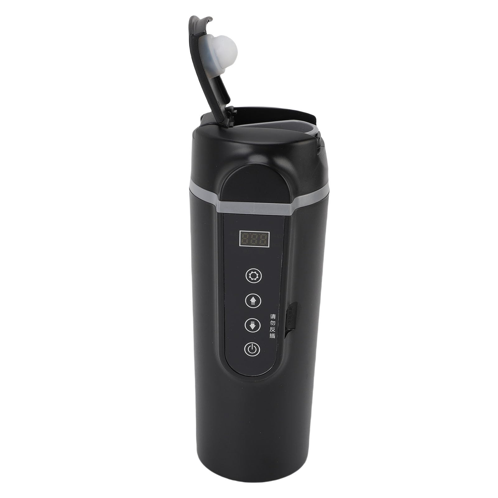 SIXRUN Taza Calefactora Portátil para Coche, Hervidor Eléctrico de Viaje de 500ML, Control Inteligente de Temperatura, Calentamiento Rápido para Coche, Camión, Compatibilidad con Doble Voltaje
