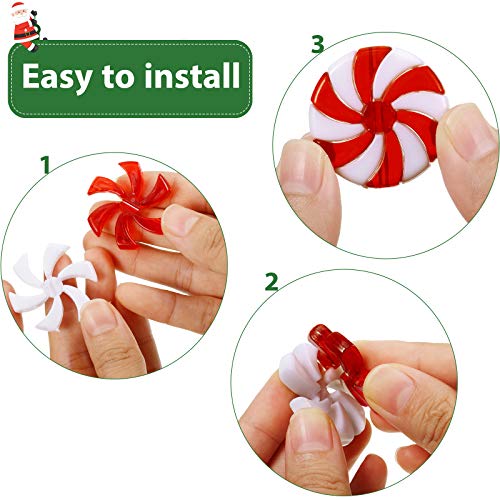 Willbond 48 Pcs Christmas Candy Canes Candy Swirl Garland Plastic Candy Decoration Tree Candy Decoration Candy Garland Ornaments With Crystal Wire For Xmas Party Christmas Home Decor (Red And White) #TOP1