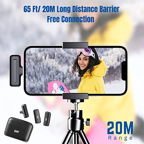 Image of MMAK Wireless Mic with Charging Case, Noise Reduction Mic for Video Recording, YouTube, Facebook, Live Stream (Dual Universal)