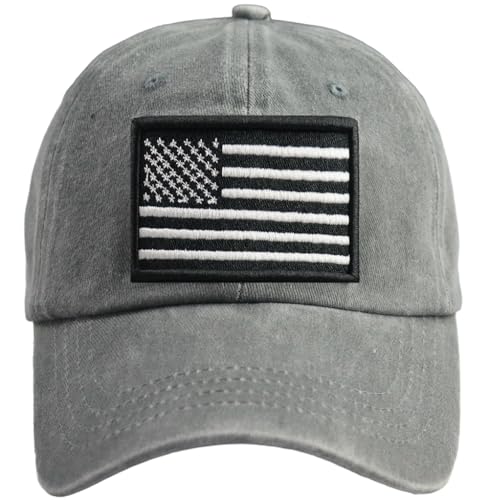 Image of SHANVANKE American Flag Baseball Cap, Cotton Adjustable Embroidered US Baseball Cap for Men Women