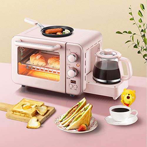 Minibackofen Freistehender Backofen Klein (Grill Ofen + Konvektomat), Mini Ofen Elektrisch, Kleiner Ofen Für Brötchen, Hähnchen, Rosa
