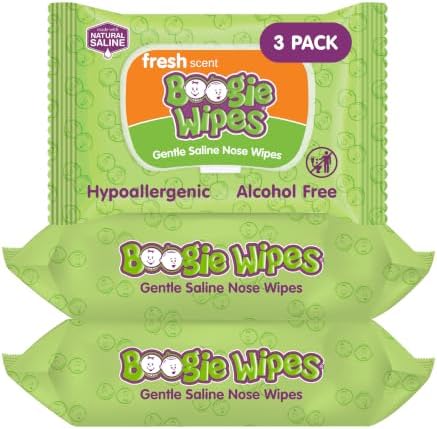 Boogie Gentle Saline Nose Wipes Fresh Scent - 90 Count