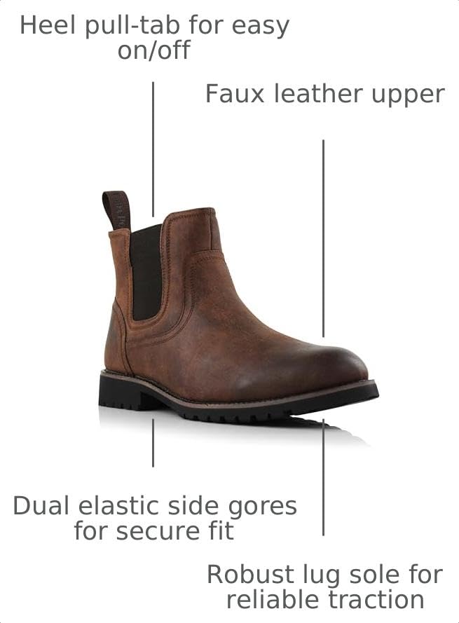 Image of Polar Fox Men's Classic High-Top Chelsea Boot | Stylish Slip-On Ankle Boot for Dress, Casual & Formal Wear