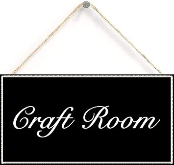Craft Room Sign - Decorative Wood Sign Home Decor,Wall Art,6 inch by 12 inch Hanging Sign