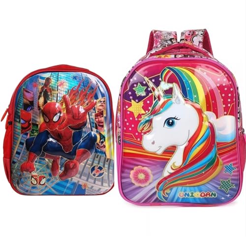 Image of Unicorn School Bag For Girls and boys Cartoon Printed Waterproof Backpack for kids Ideal For Small Kids Bag UKG Nursery 1st Class boys School Bags 3-6 years kid