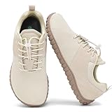 SAGUARO Barfußschuhe Herren Damen Minimalistische Barfussschuhe mit Breiter Zehenbox, Atmungsaktive Barefoot Sportschuhe,Outdoor Freizeitschuhe für Alltag,Fitness,Reisen,Walking Elfenbein,Gr.41
