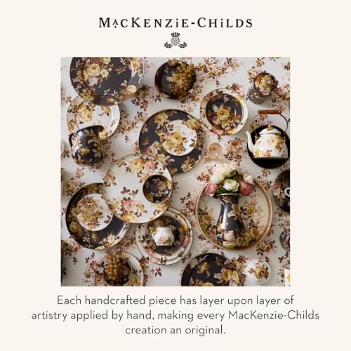 Image of MACKENZIE-CHILDS Pedestal Platter, Mini, Wild Rose Brown