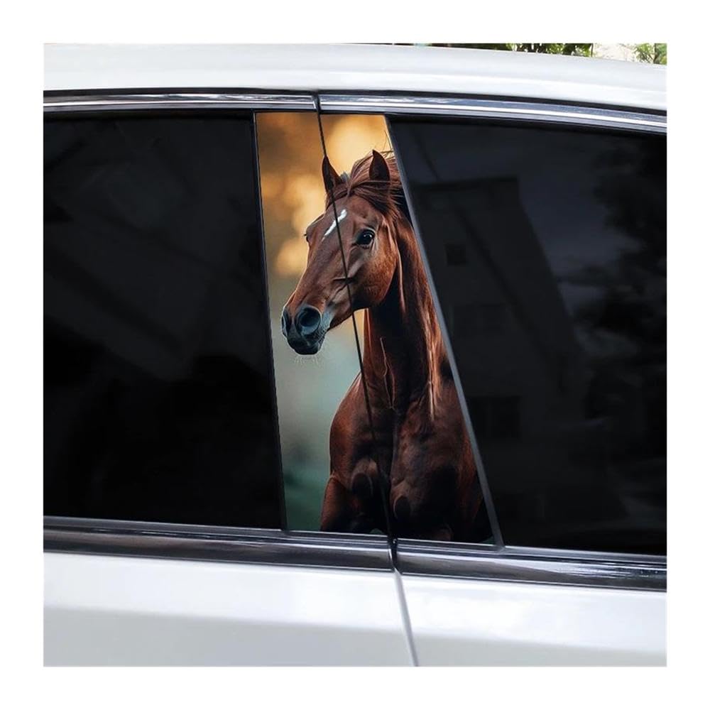 Body Parts 2pcs Running Horse Car B-Pillar Waterproof Decal Covering Scratches(D)