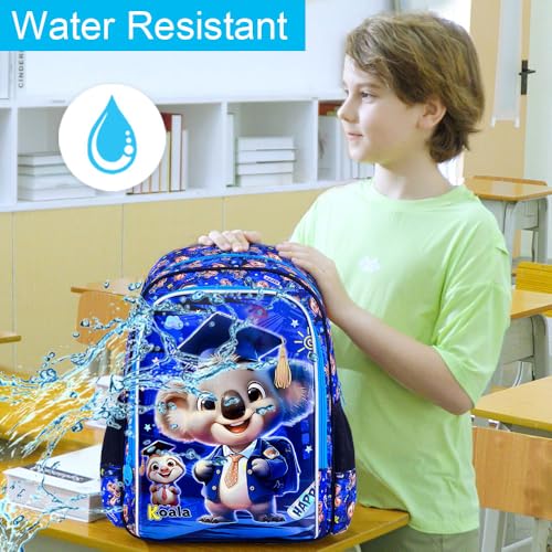 Image of AGSDON 3PCS Backpack for Boys, Kids Elementary Bookbag with Lunch Box, Water Resistant School Backpacks for Kindergarten