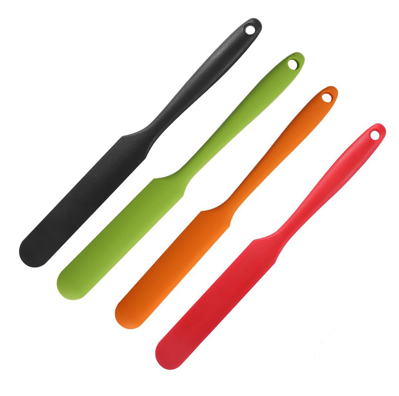 Bessy shop 4Pcs Silicone Jar Spatulas, Baking Scraper Silicone Jar Shovel Heat Non-Stick Heat Resistant Cake Cream Spatulas Kitchen Utensils Set for Cakes, Sourdough, Jam & Blenders