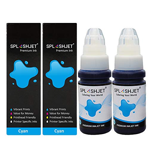 Image of Splashjet 790 Compatible Refill Ink for Canon Pixma G2010, G2000, G1010, G1000, G6070, G5070, GM2070, G3010 Printer - 790 Ink Bottle for Canon Inktank Printer (70gm x 2 Cyan) Ink Bottle - 501681