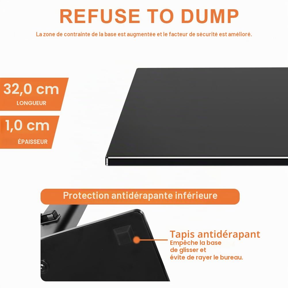 KKTONER Support d'Écran d'Ordinateur VESA 13-32 Pouces Réglable en Hauteur Pivotant 75x75mm 100x100mm