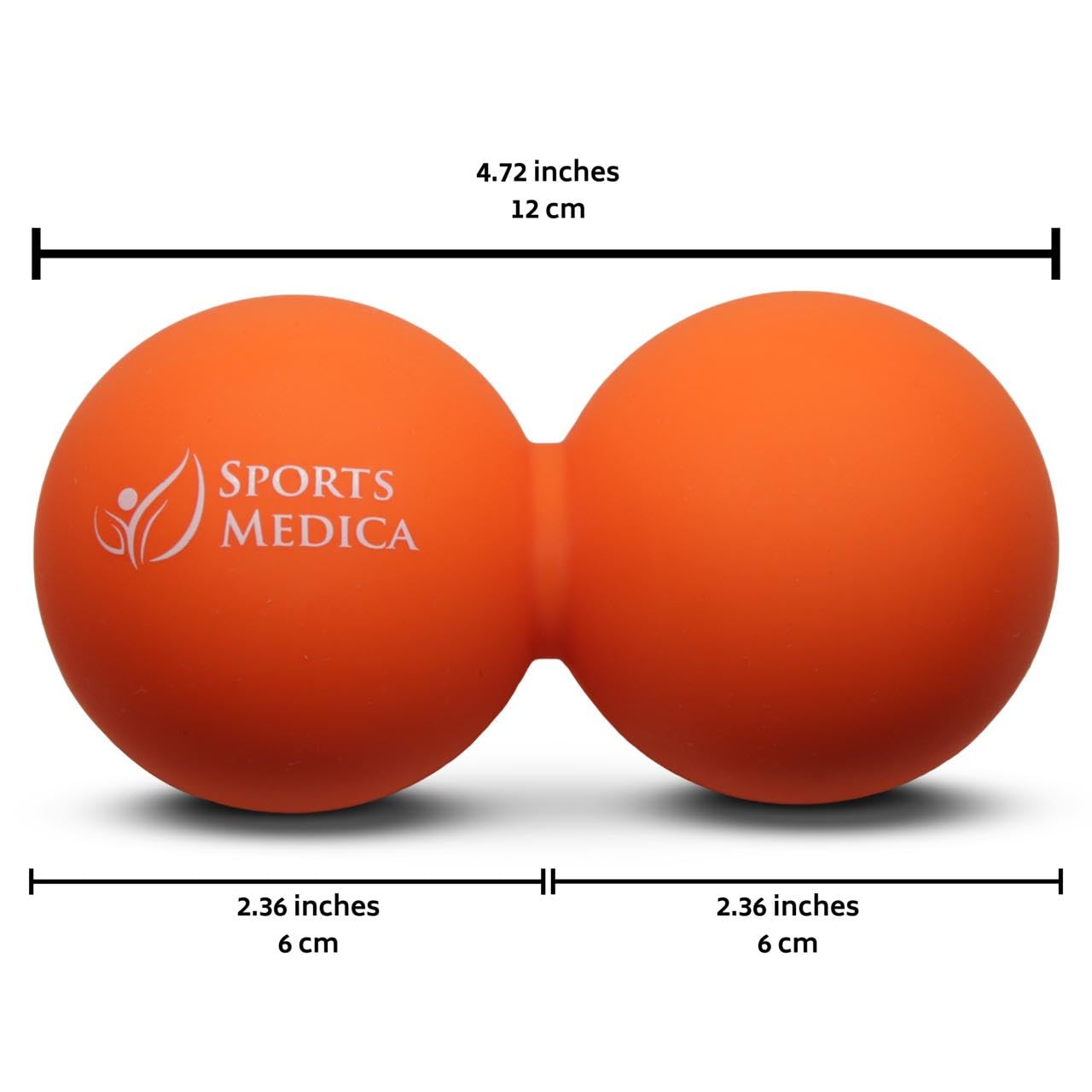 La pelota de masaje con forma de cacahuete Naranja - Perfecta para la Terapia de Masaje de Puntos Gatillo, Lesiones y Recuperación - INCLUYE SERIE DE VÍDEOS Y MANUAL GRATUITOS