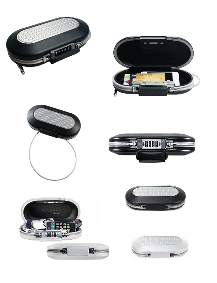 Cassetta di sicurezza portatile Beach Travel Gym Lock Password Mini cassaforte di sicurezza Strongbox fune fissa gioielli cassa cassa telefono bagagli (nero)