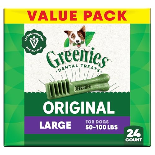 Greenies Original Large Dental Dog Treats, 36 oz. Pack (24 Treats)