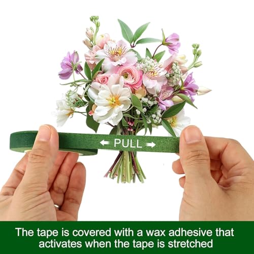 Image of Asian Hobby Crafts Floral Tape Self-Adhesive, Flower Making Tapes for Stem Wrap | DIY craft supplies & Decorative Projects, Pack of 6 | Size : 1 /2 Inch Width, Approx :15 Meter