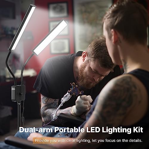 Luz de vídeo LED, luz de beleza de braços duplos ULANZI de 45 W com suporte de tripé ajustável, kit