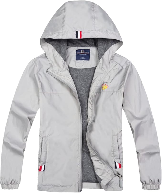 Jingle Bongala Boys Girls Lightweight Breathable Raincoat Waterproof Hooded Rain Jacket Windbreaker Easy to Fold