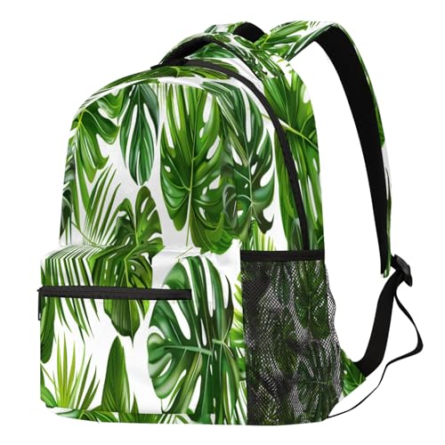 Grand sac à dos d'école solide motif tropical contre le manque de place