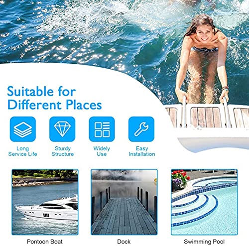 Escalera plegable de acero inoxidable 4 escalones para piscina miniatura 3